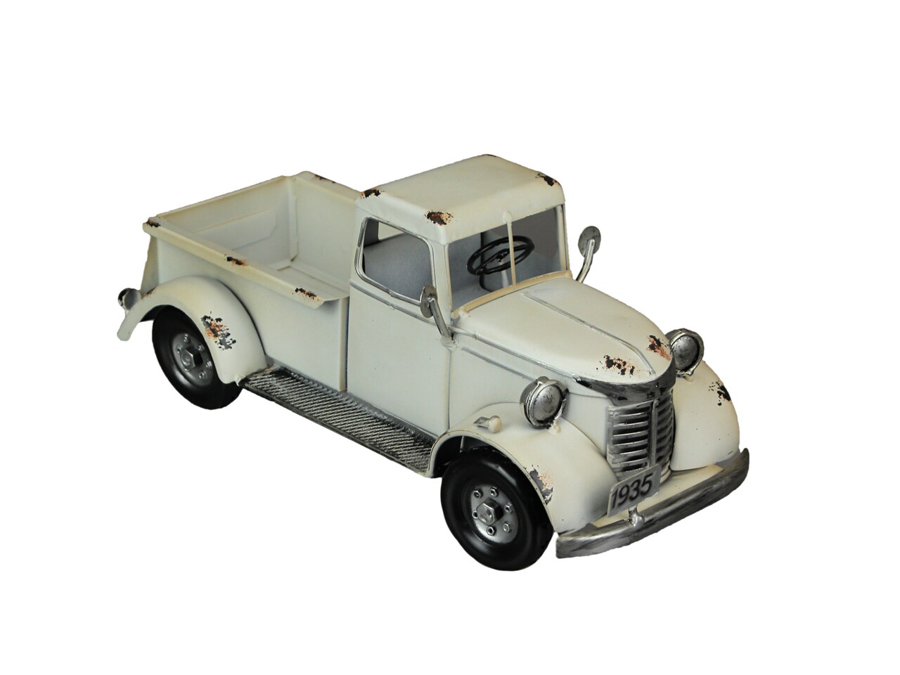Rustic White Antique Pickup Truck Vintage Planter Indoor Outdoor Retro Decor